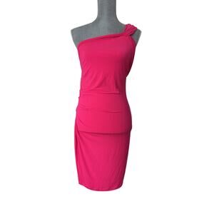 Victoria’s Secret Hot Pink One Shoulder Dress Small Party Bachelorette Stretch
